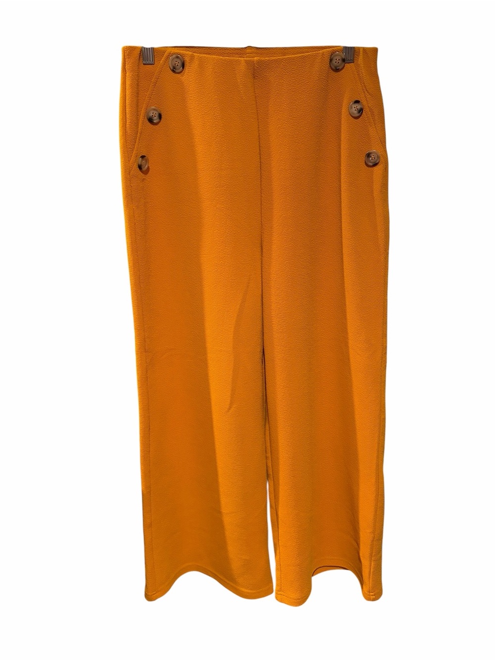 Lipslide Mustard Wide Leg Button Detail Pants | Women’s Medium
